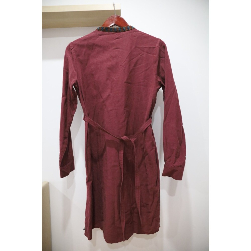 NWT Scotch & Soda Womens Small Mini Shirt Dress Long Sleeve Red V Neck Button Up - Picture 3 of 7
